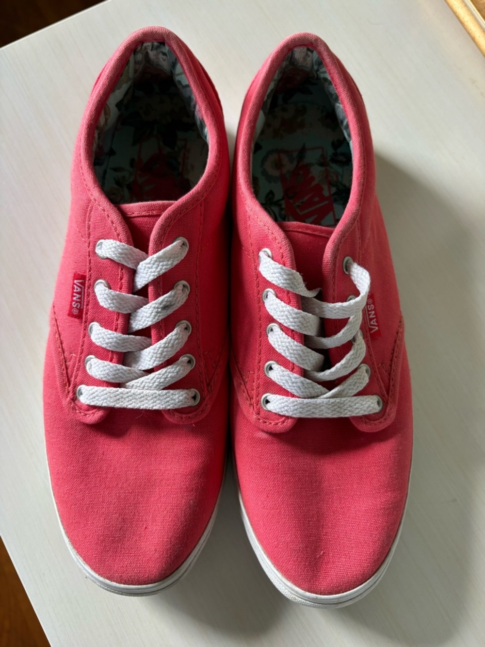Vans Coral Canvas Low Top Sneaker with White Laces